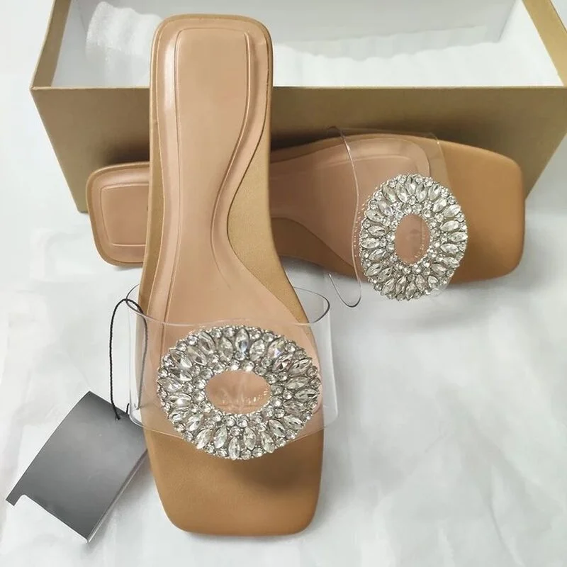 

Fashion Summer Women Sandals Shoes Luxury Beach Ladies Clear Sandal Comfortable Low-heeled Woman Transparent Flat Slippers