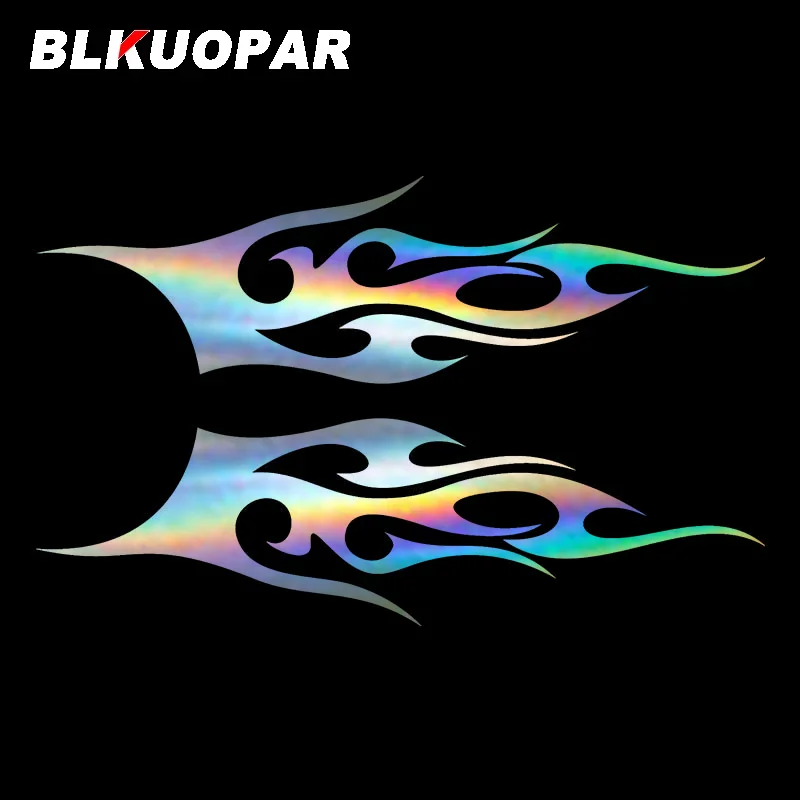 

BLKUOPAR для автомобиля с племенным пламенем, индивидуальная водонепроницаемая наклейка, мотоциклетная доска для серфинга, кондиционер, виниловая автомобильная пленка