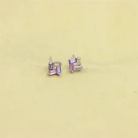 zfsilver fashion s925 sterling silver classic color square zircon stud earrings for women charm jewelry accessories party gifts
