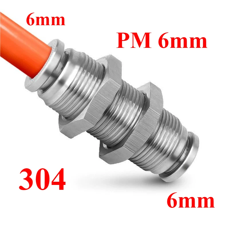 

PM 4 6 8 10 12 14 мм 1/4 "3/8" 1/2 "трубка внешнего диаметра 304 пневматическая перегородка из нержавеющей стали быстроразъемный фитинг для подключения