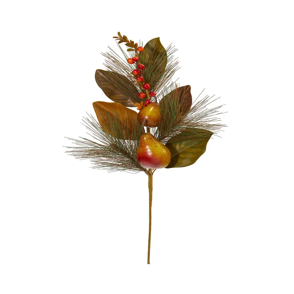 

24in. Pear, Pine and Magnolia Leaf Artificial Flower (Set of 6), Orange