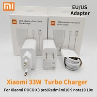 xiaomi charger 33w eu us fast turbo charger for xiaomi poco x3 pro type c cable for xiaomi 9 pro mi 10 pro 10x note 10 lite