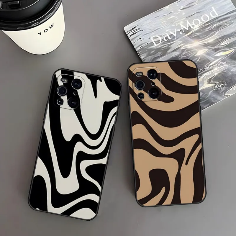 

Черная ретро-задняя крышка с рисунком зебры для OPPO Find X3 Neo Reno 6 Pro 7 X5 A57 A54 A55 A74 One Plus 8 6 9 7 Pro