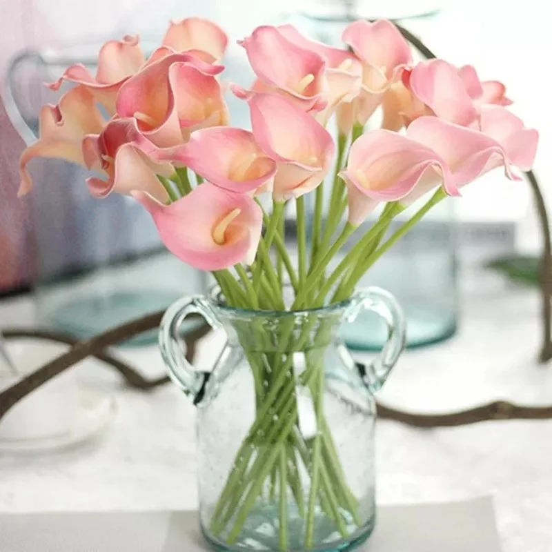 

10pcs Real Touch Calla Lily Artificial Flower Calla Lily Bouquet for Wedding Bouquet Bridal Home Flower Wedding Party Decoration