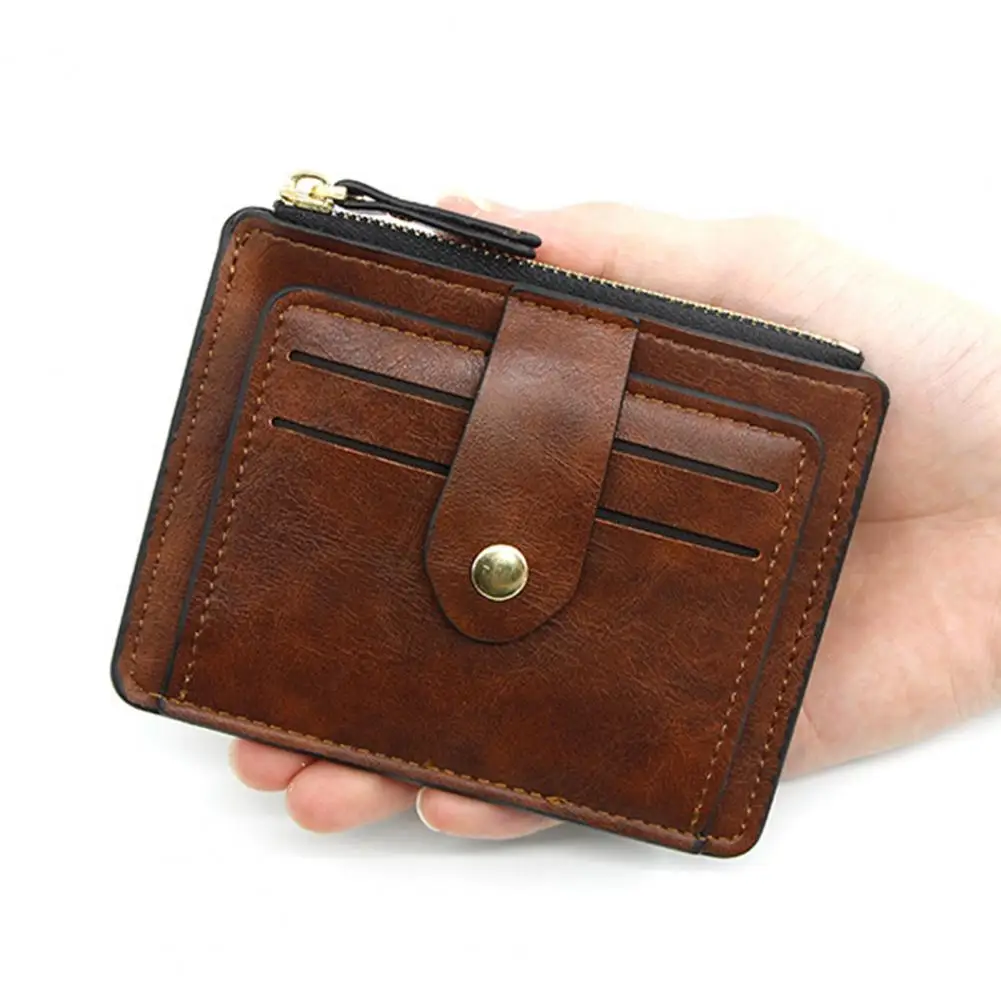 

Короткий кошелек унисекс, тонкий бумажник из искусственной кожи с несколькими отделениями для кредитных карт, с передним карманом, для мужч...