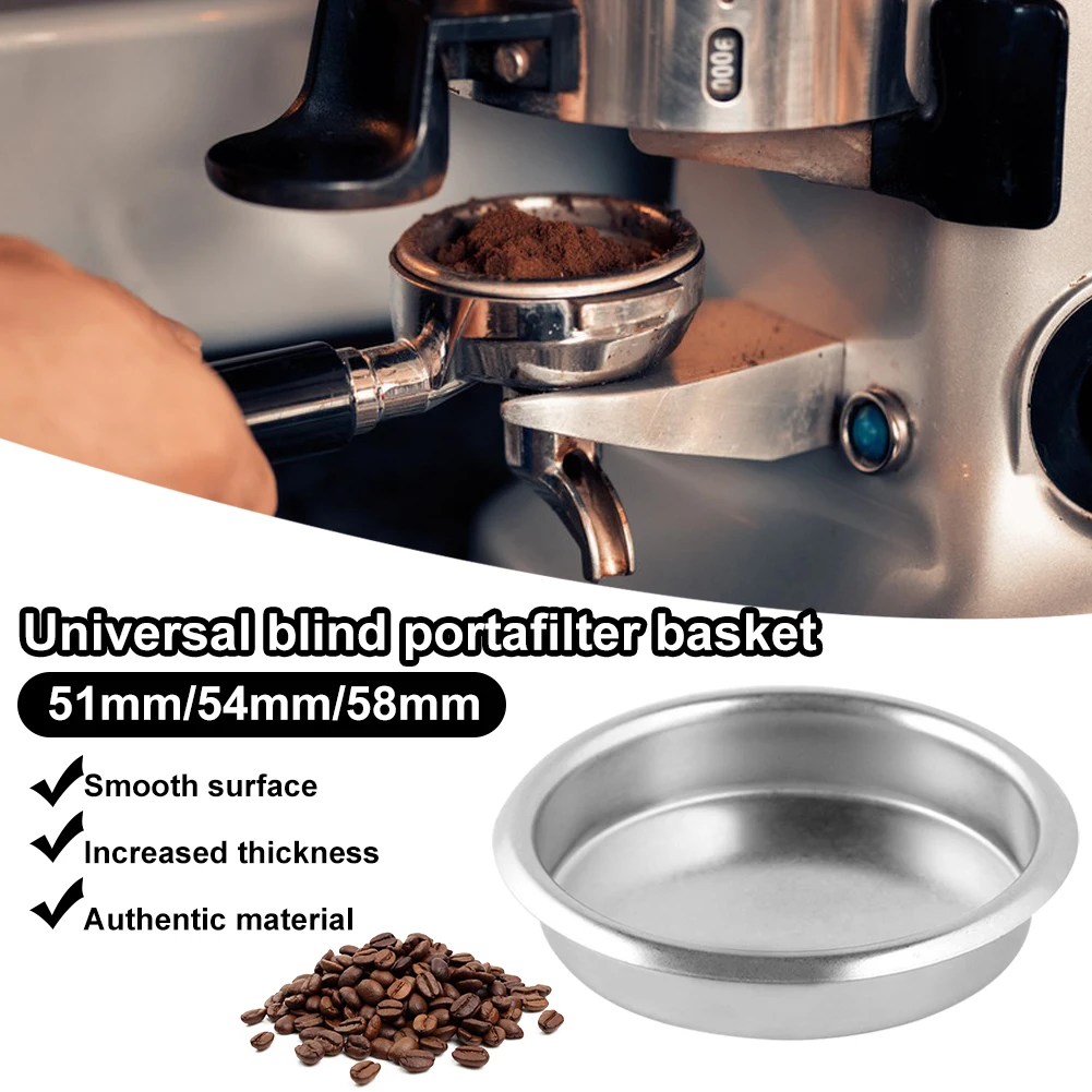 

51/54/58mm Stainless Steel Blind Filter Basket Backflushing Insert for Espresso Machine Cleaning Blind Bowl Backwash Accessories