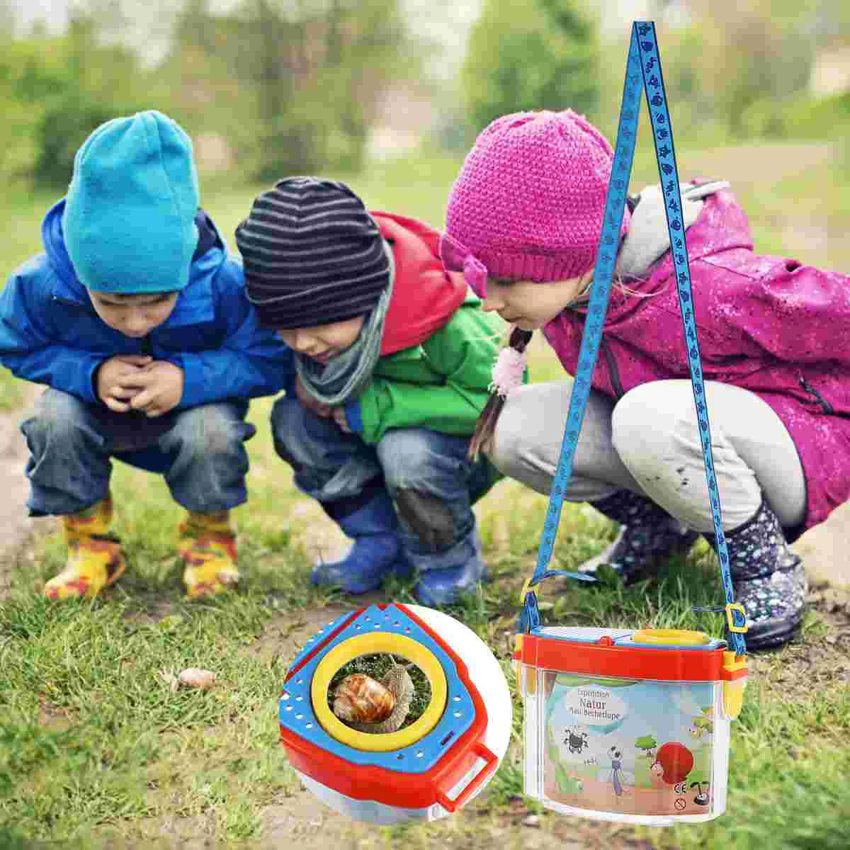 

1 Set Kids Outdoor Insect Collector Observation Box Capture Tool Magnifier