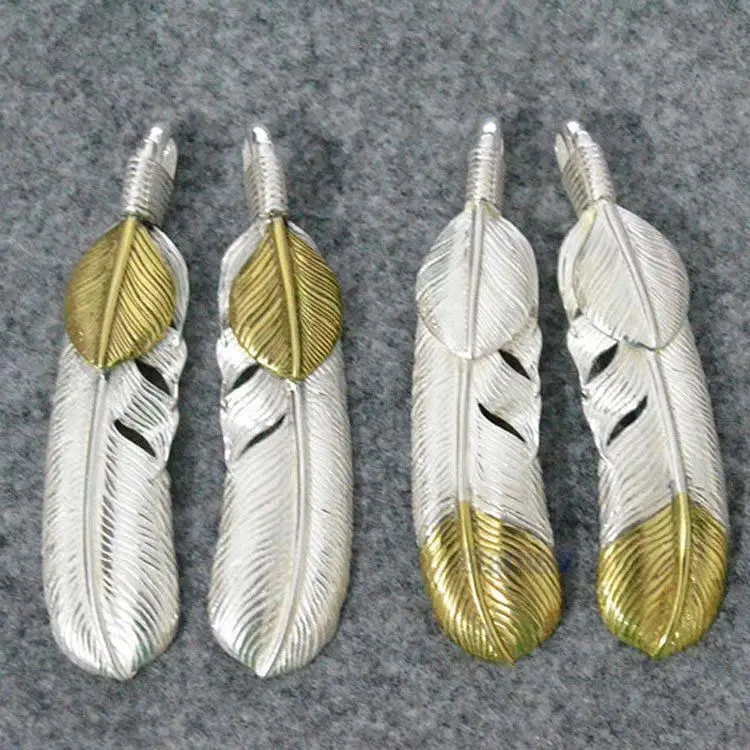 

Sterling Silver Yellow Tail Eagle Feather Pendant Combination Set Chain Pendant Trend Necklace Accessories