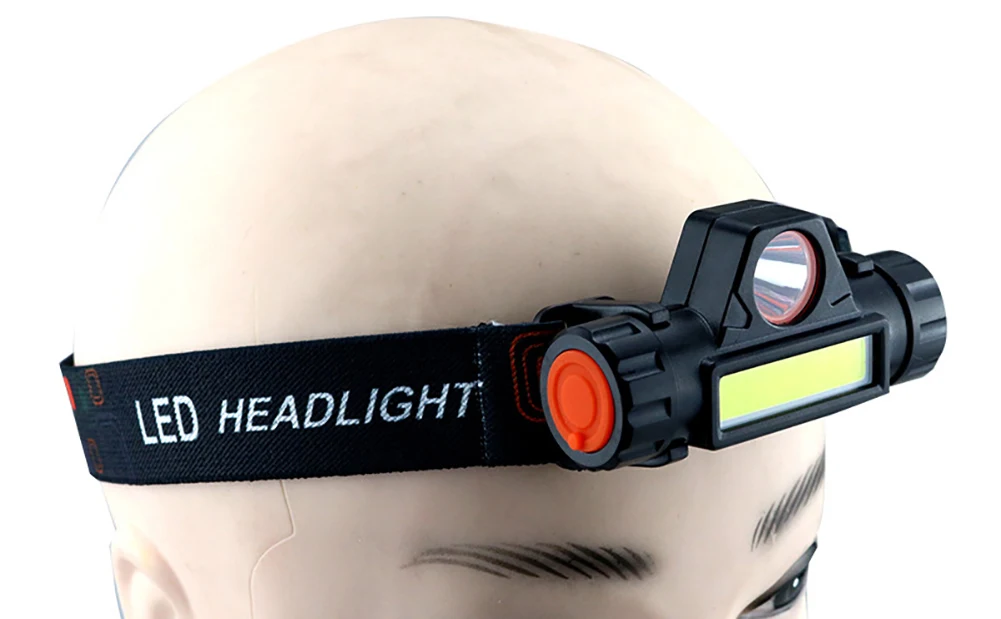 Яркий переносной налобный фонарь из АБС-пластика 5 светодиодов USB-зарядка