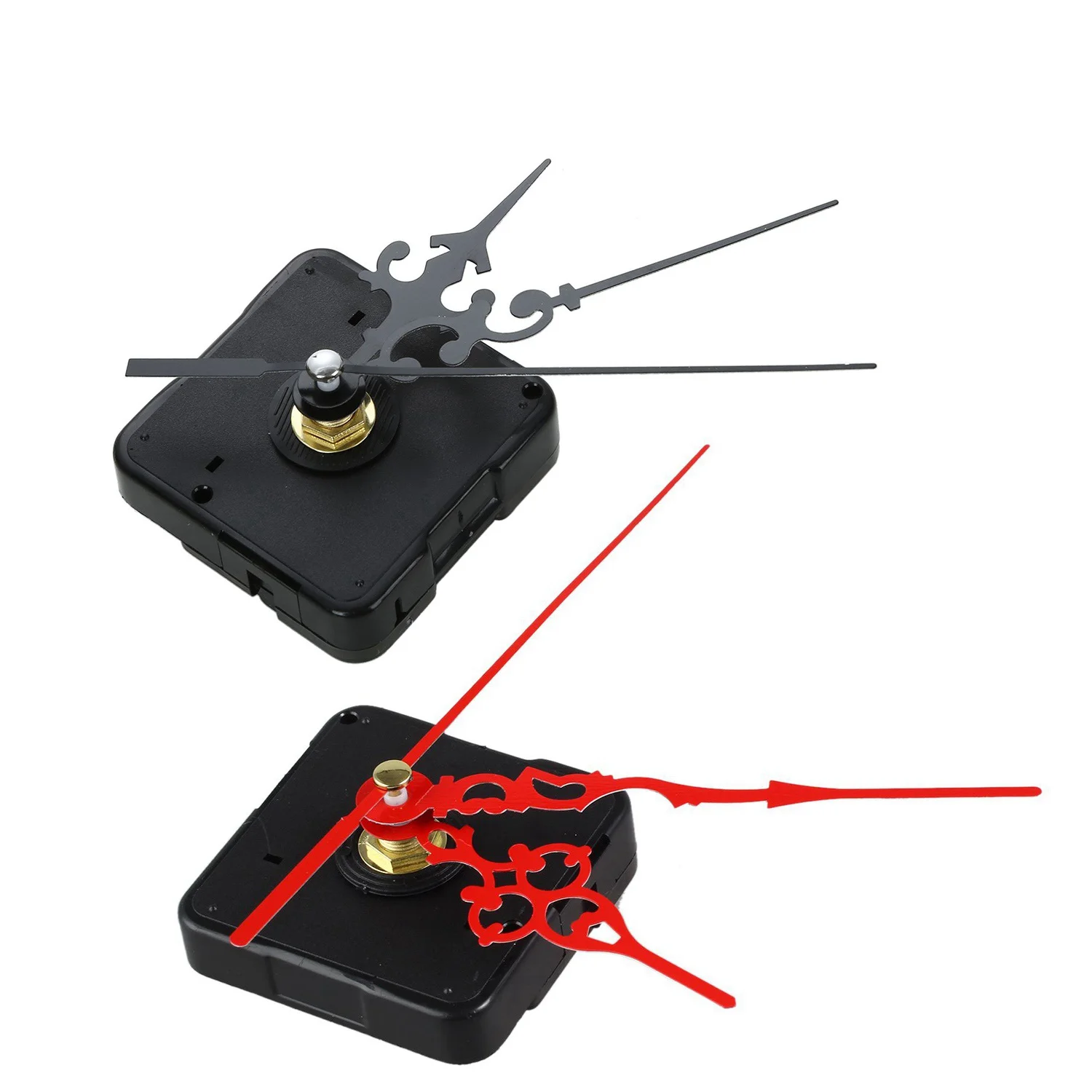 

2Pcs DIY Clock Metal Texture Wall Clock Retro Wall Clock Movement Accessories - Black & Black-Red
