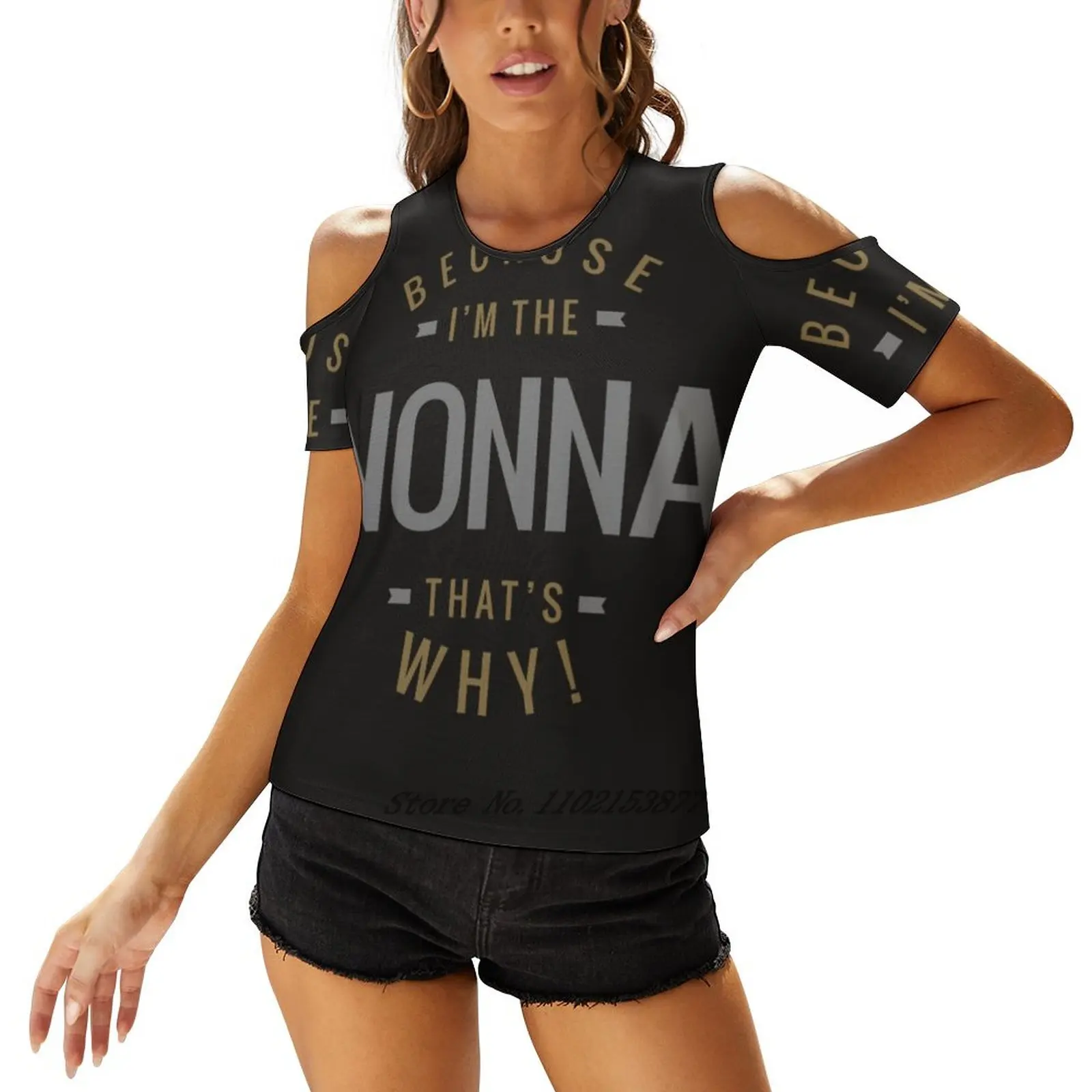 Потому что я футболку Nonna женская футболка с v-образным вырезом повседневные