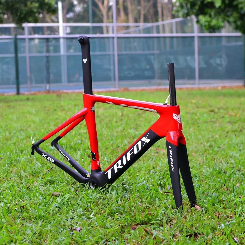

TriFox bike frame road frame + fork + seatpost + cleats XDB transport bike frame T800 full carbon fiber X8QR