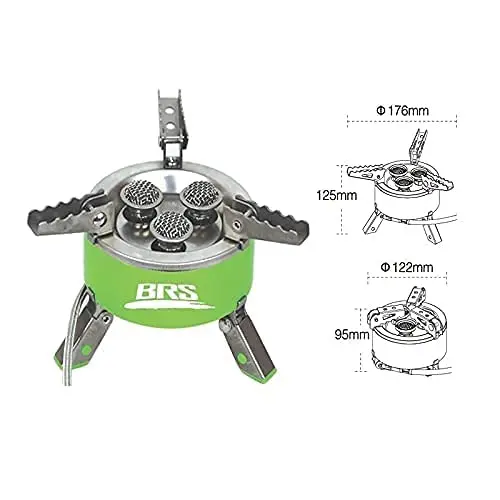 BRS-73 Outdoor 4200W Camping Gas Stove Folding Portable Cooking Gas Burners Travel Hiking 3 Fire Source Furnaces Picnic Cookware