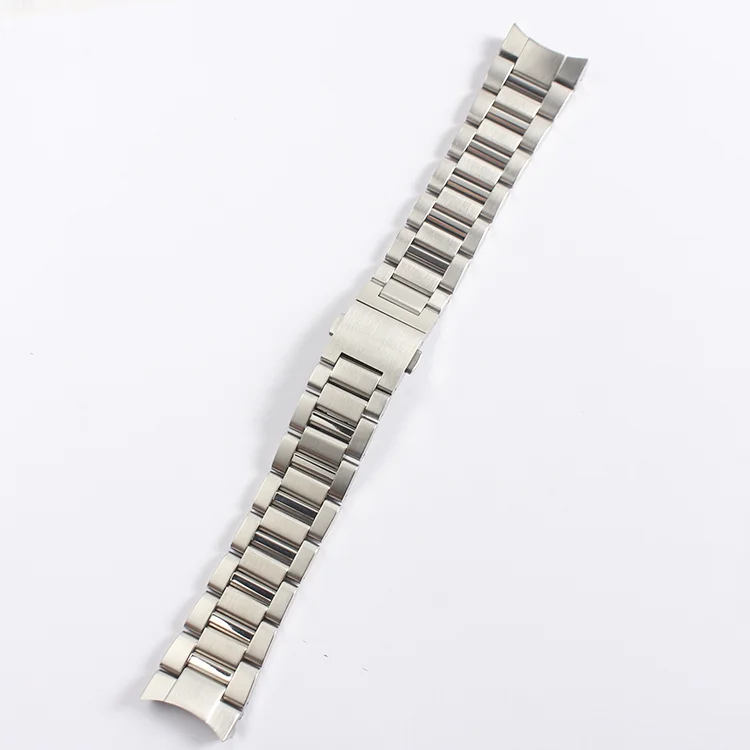 22mm Silver Solid 316L Stainless Steel Watchband For TAG Heuer Carrera Deployment Clasp Curved End Wrist Bracelet
