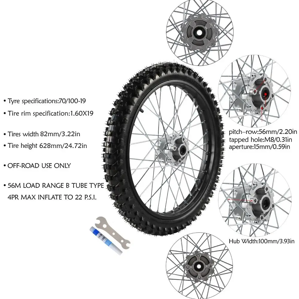 

19 дюймов 70/100-19 передний колесный обод, шины для XR50 XR80 CRF50 CRF70 50cc-125cc CRF питбайка