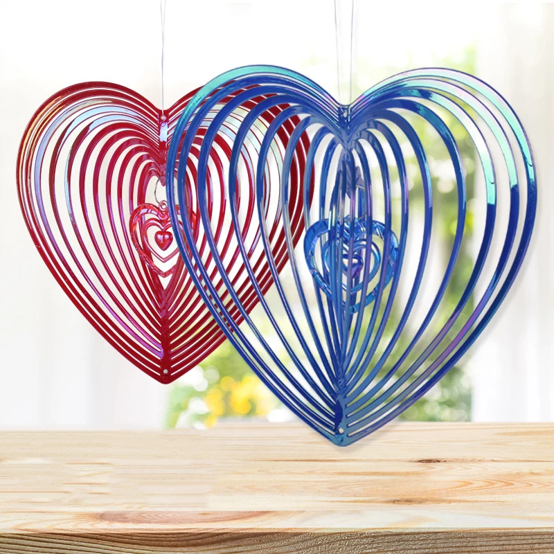 

Сердце ветер Спиннер ветряной Ловец Любовь Металлический ветряной колокольчик вращающийся ветряной колокольчик