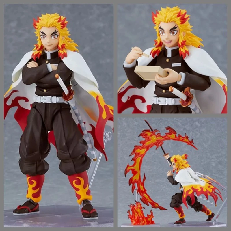 

Demon Slayer Anime Figure Rengoku Kyoujurou Flame Pillar Fire Effects Scene PVC Collection Model Desktop Decoration Toys Gifts