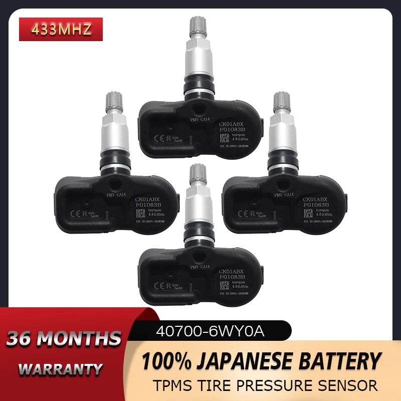 Датчики давления в шинах для Infiniti Q70, QX50, Nissan JUKE Leaf 2013-2022, 433 МГц, Φ TPMS SENSOR 40700-6WY0A 40700-6WY0B