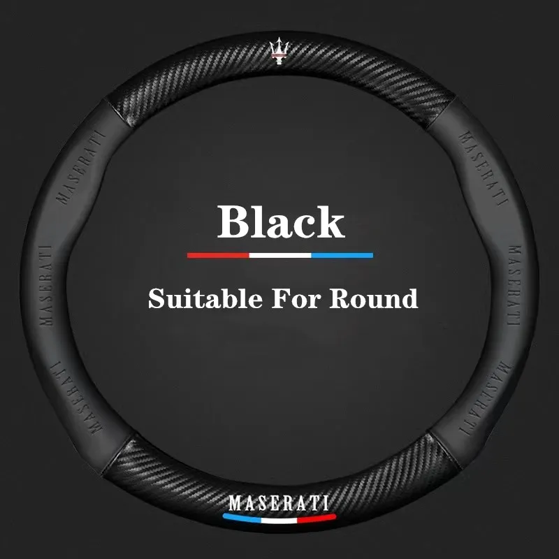 

Car 3D Embossing Steering Wheel Cover For Maserati Quattroporte Ropa Coche Ghibli Reloj Levante Granturismo Leather Carbon Fibe