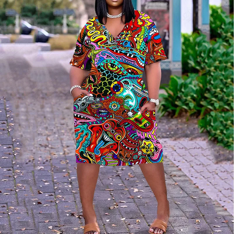 

Британские платья 2022 для женщин 2022 пикантные городские костюмы для отдыха с 3D принтом женские стандартные пляжные ретро-узоры