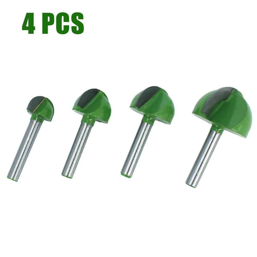 

4pcs Router Bit Industrial Ball Nose 6mm Shank Woodworking End Milling Cutter Knife For Hand Making Drawer Power Tool Accessory