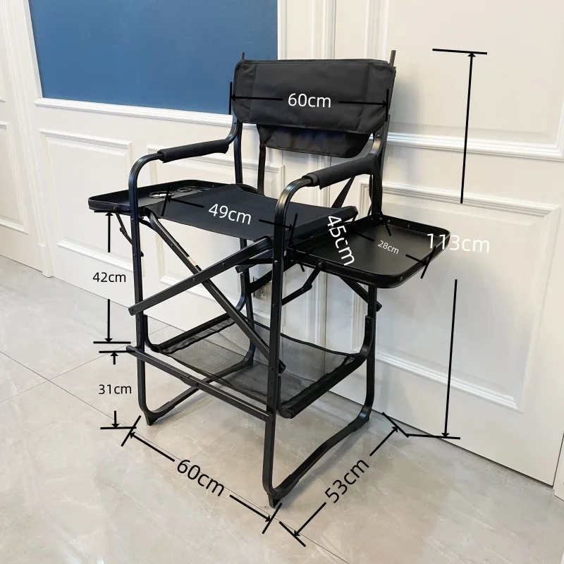 Портативный высокий директорский стул для кемпинга на открытом воздухе складной