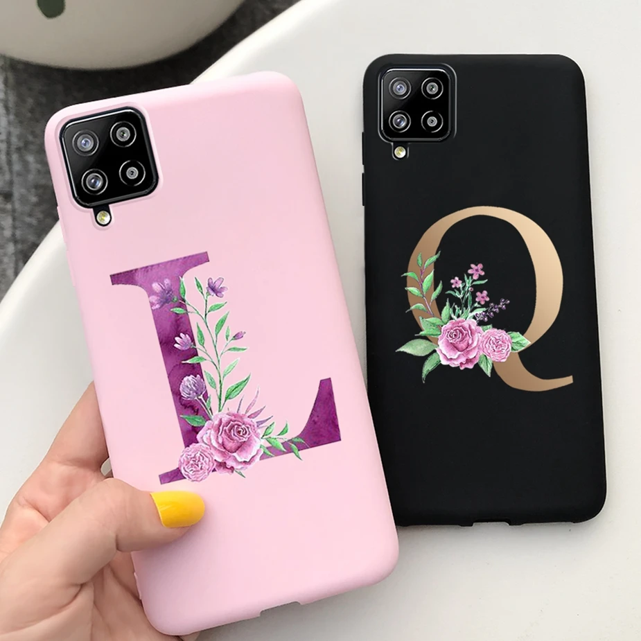 

Cute Letters Case For Samsung Galaxy F62 M62 Case A12 M12 F12 Soft Fundas Back Cover For Samsung A12 F12 M12 F62 M62 Phone Cases