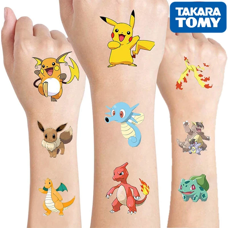 

Original Pokemon Toys Kids Tattoo Stickers Random 1set Pikachu Action Anime Figures Cartoon Kids Girls Christmas Birthday Gifts