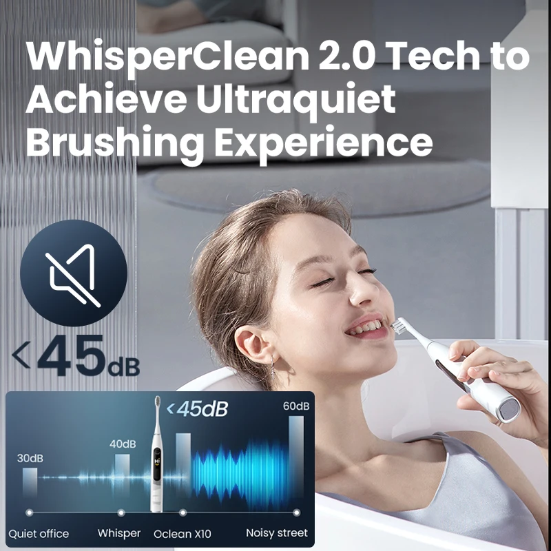 Oclean X10 Smart Sonic Electric Toothbrush Set Rechargeable Automatic Ultrasonic Teethbrush Kit IPX7 Ultrasound Dental Whitener enlarge