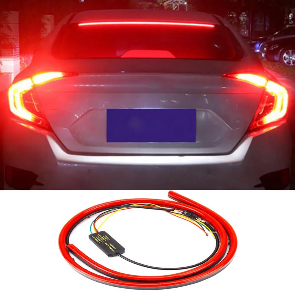 "LED Spoiler Light Car Rear Wing Brake Lamp Streamer LED Turn Signal Lights Strip Carbon