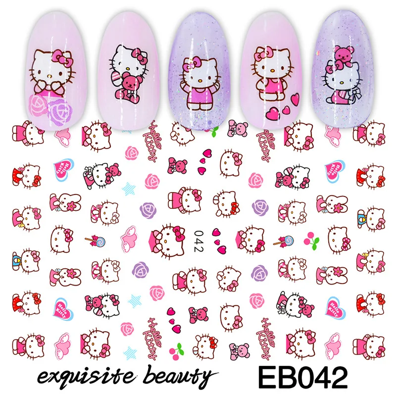 

Disney Cartoon Cat Hamster Stitch Mickey Mouse Nail Decoration Sliders for Nails Anime Character Nail Sticker Nail Accessories