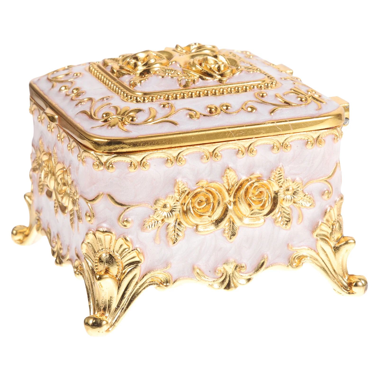 

Enamel Jewelry Box Necklace Small Trinket Organizer Earring Organizer Stand Fine Bracelet Case Alloy Household Exquisite Travel