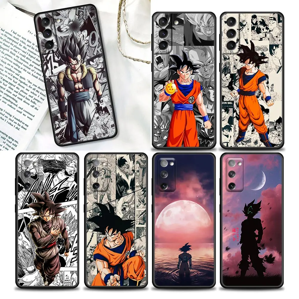 

DragonBall Anime Son Goku Phone Case For Samsung Galaxy S20 S21 FE S10 S9 S8 S22 Plus Ultra S10e Lite Case Black TPU Soft Cover