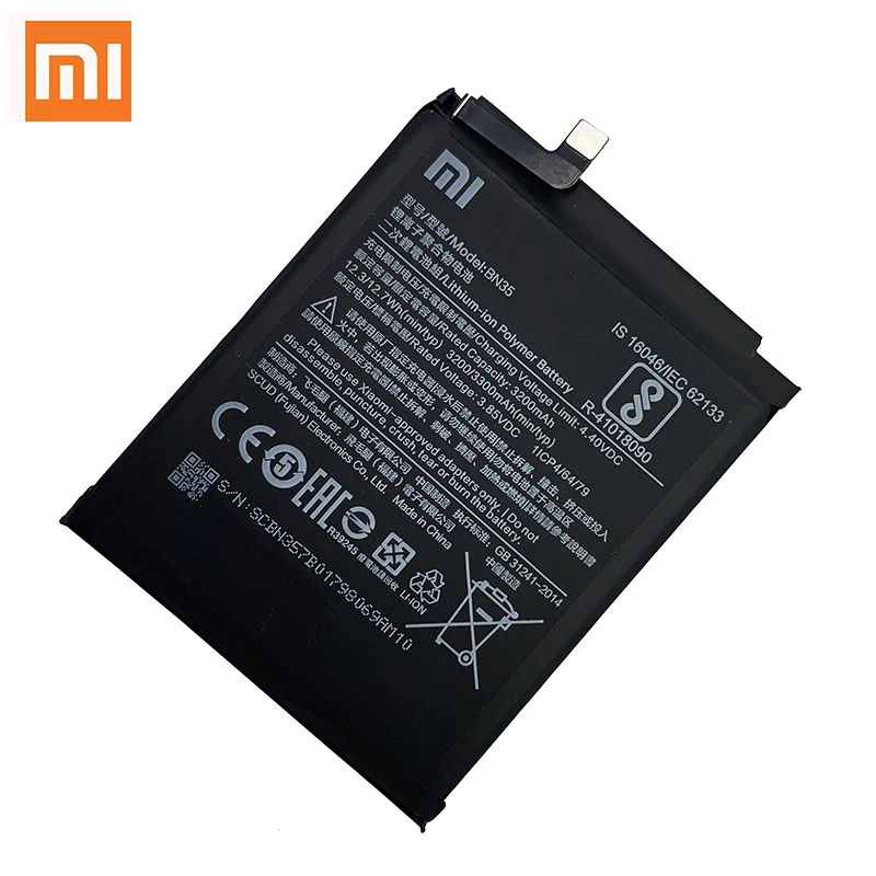 100 orginal xiao mi bn35 3300mah battery for xiaomi redmi 5 redmi5 red mi5 high quality phone replacement batteries free global shipping