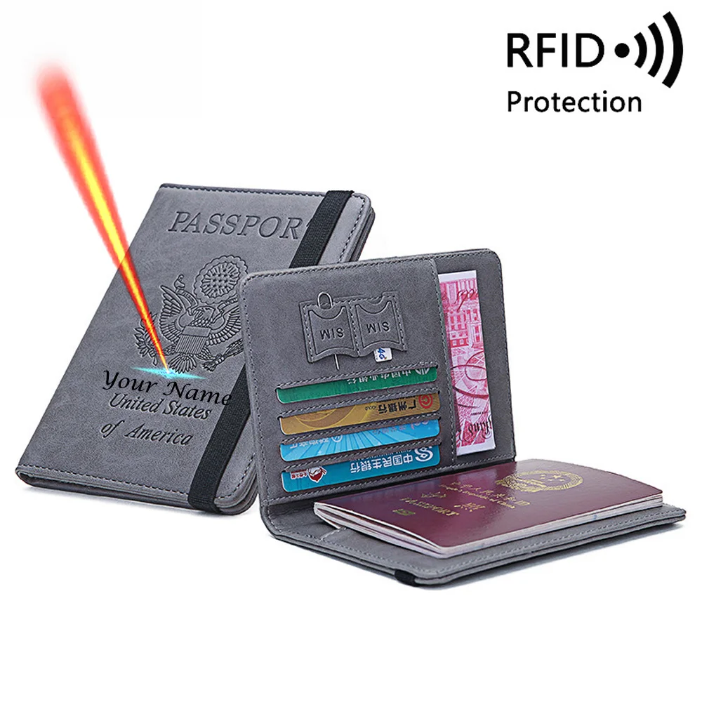 

Rfid Protection Personalized USA Passport Holder with Name Designer Customized Passport Holder Travel Accessories Passport Case