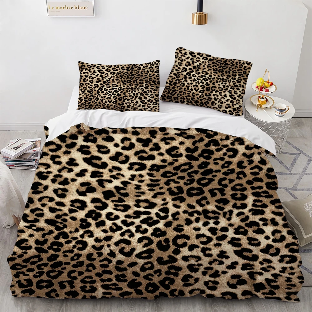 

Evich Polyester Bedding Set High Quality Single Double Multi Size of Animal Leather Pattern Series Pillowcase and Quilt Cover