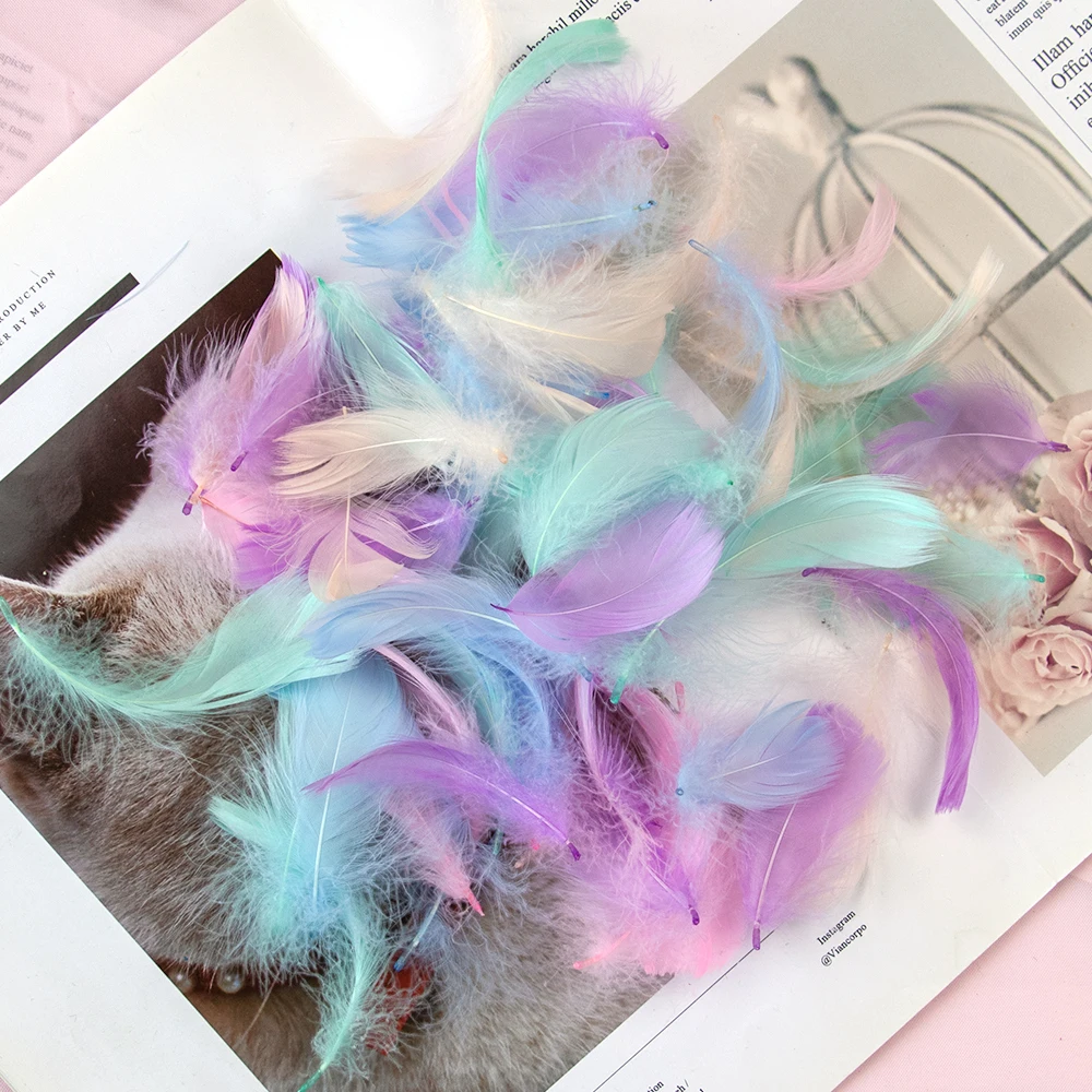 

100Pcs/Lot Small Soft Goose Feathers 5-8 CM Decoration for Party Wedding Dress Clothes Sewing Handwork Accessory Crafts Plume