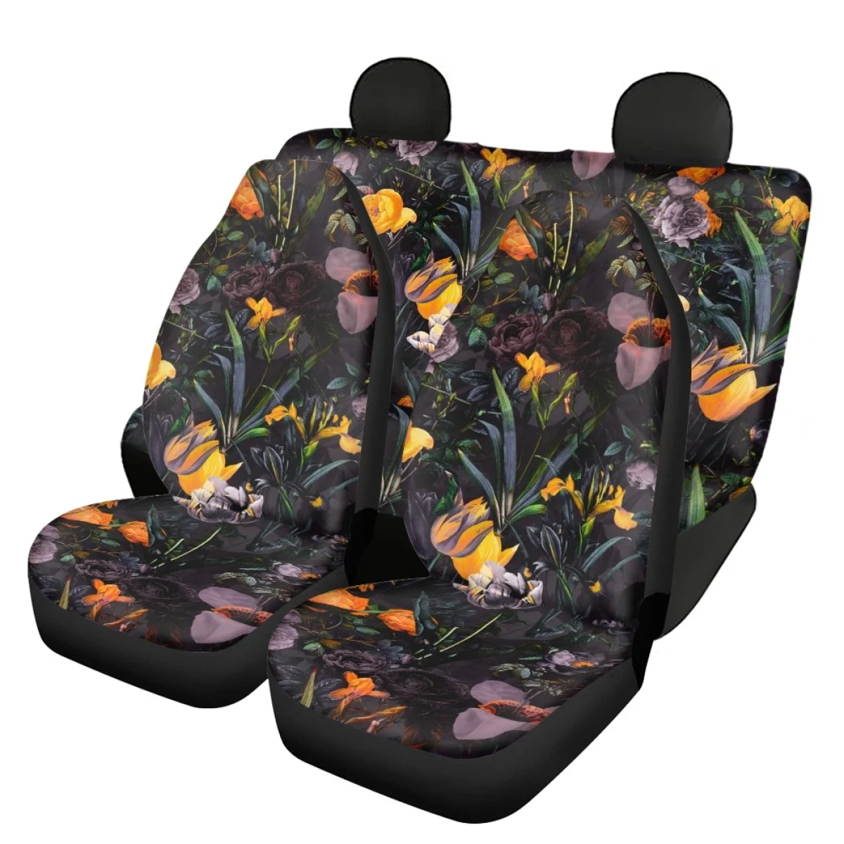 

Car Seat Cover Set Night Garden Theme Design Durable Front&Rear Vehicle Seat Covers Heavy-Duty Nonslip Car Seat Cover Universal