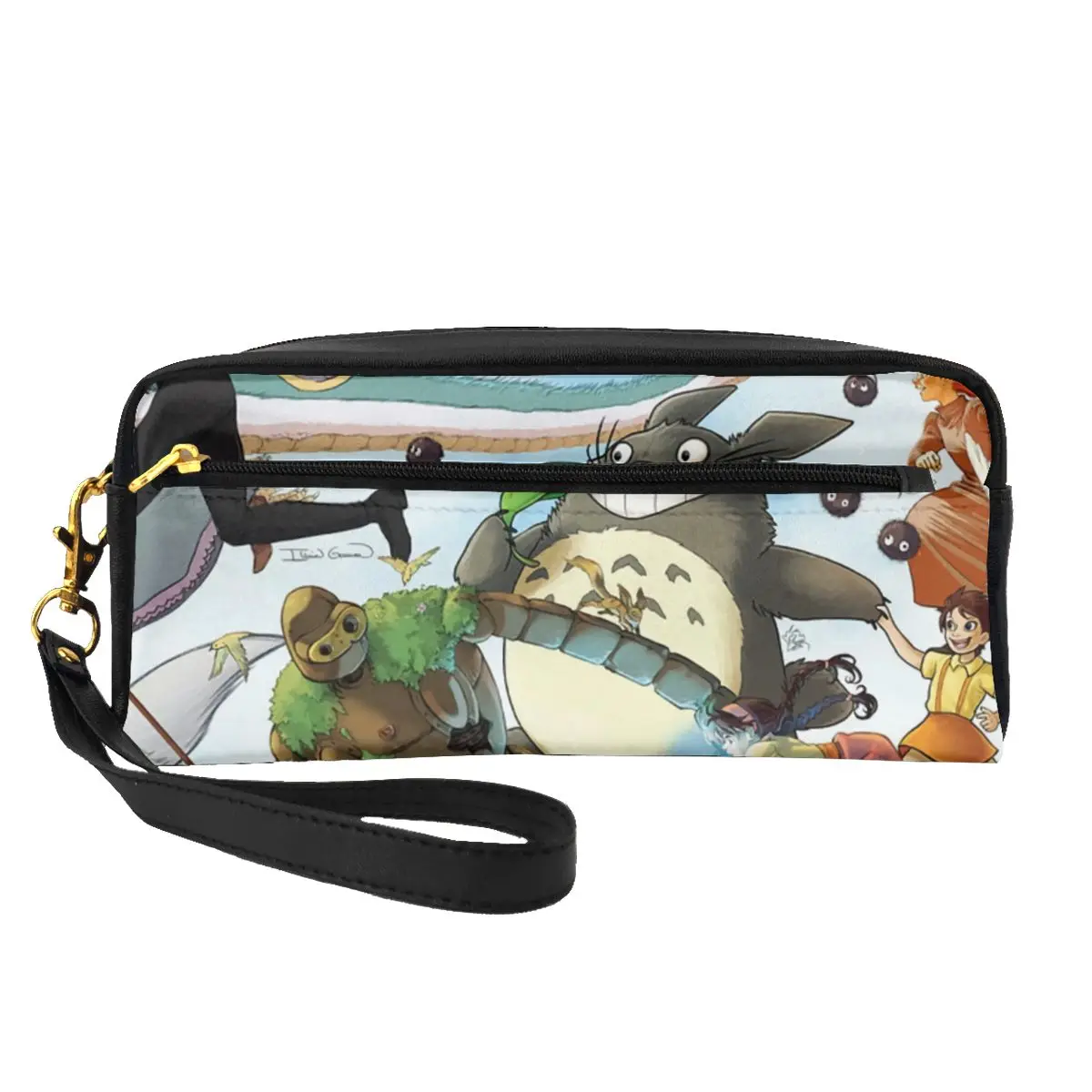 

Happy Totoro Zip Storage Organizers Funny Japanese Anime Organization Travel Makeup Bag Woman's Cosmetic Bags