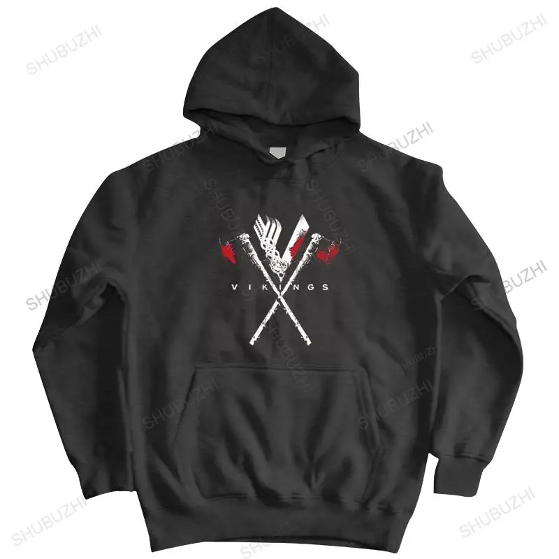 

man cotton jacket zipper Vikings Axe To Grind hoodie black Design Fashion autumn Casual Fitness hooded coat Tops Clothing