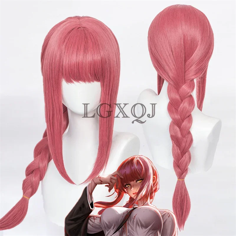 Высокое качество аниме бензопила человек Макима косплей парик 70 см красные