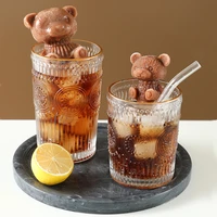 silicone mold bear shape ice cube maker chocolate cake mould candy dough mold for coffee milk tea whiskey ice mold
