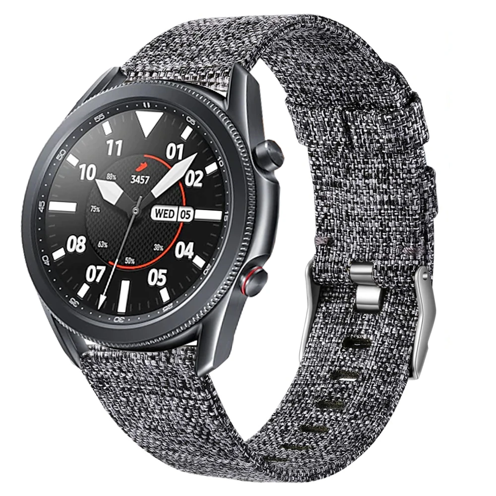 

Ремешок холщовый для Samsung Galaxy Watch 4 Classic 42 мм 46 мм, нейлоновый браслет для часов 4 40 мм 44 мм, Gear 3 Wistband, 20 мм 22 мм