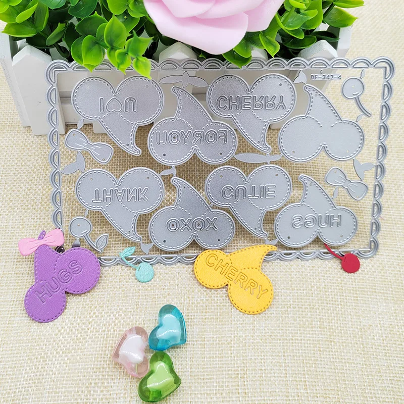 Новинка 2022 прямоугольные металлические Вырубные штампы в форме вишни для