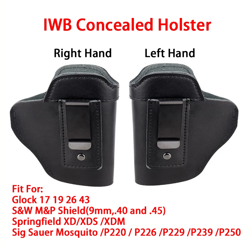 Внутренний ремень IWB Скрытая кобура для Glock 17 19 43S & W M & P P220 P226 P229 XD/XDS, Воловья кожа