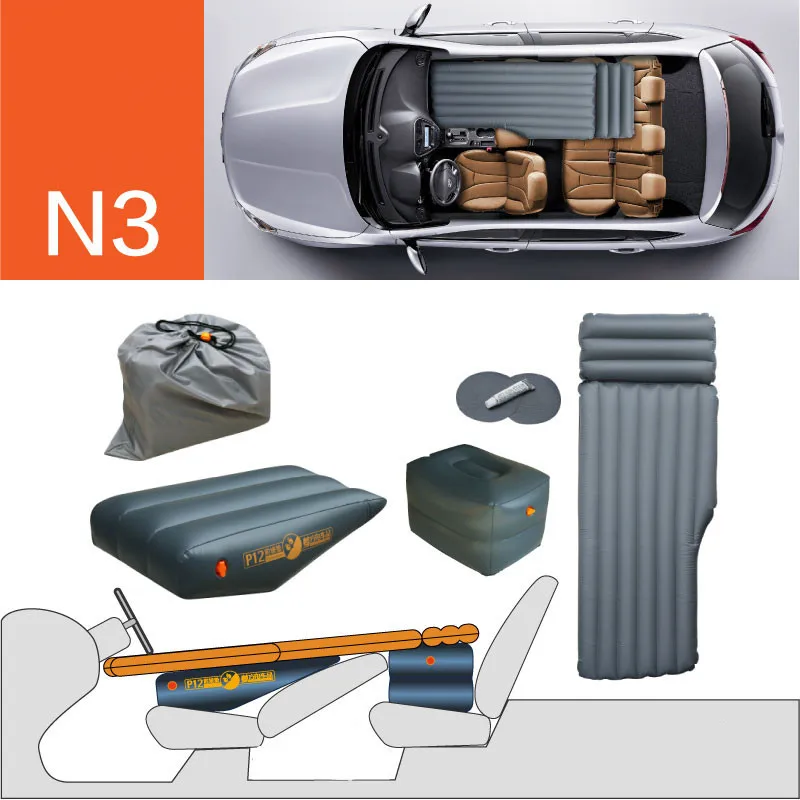 

Car Inflatable Mattress Gap Pad Travel Bed Flat Front Seat PVC Slope Pad Air Mattress Bed Inflatable Couch Car Sleeping Bed New