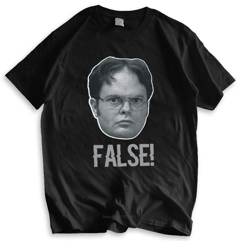

Fashion brand t shirt mens loose The Office False Dwight Schrute TV Show Men's Adult Graphic T-Shirt cotton tshirt for boys