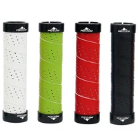 motsuv bicycle handlebar grips mtb mountain bike grips pu perforated leather bicycle handles anti slip breathable handles grip