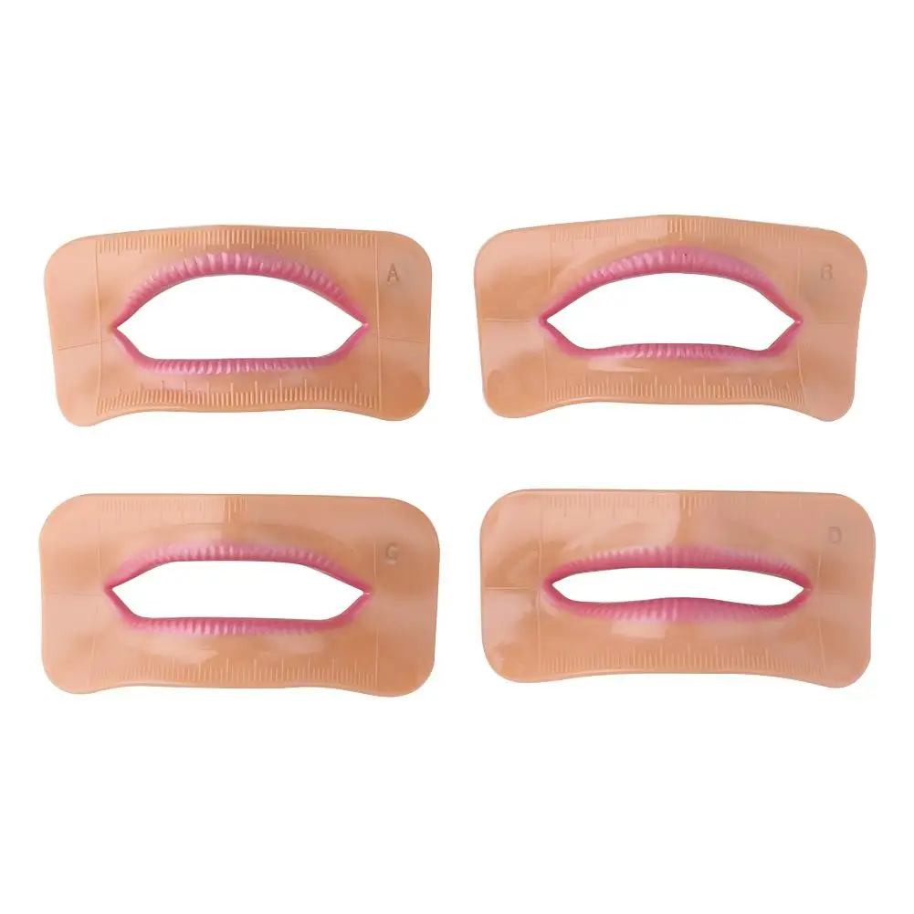 

4PCS Different Mouth Shape Dental Lab Denture Mouth Lip Model Measurement Tool for Lab Esthetics Lip Checking Teeth