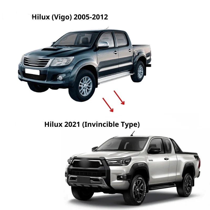 Hilux Vigo 2005-2015 Изменение на Revo Rocco Conversion Upgrade Body Kit 2021+